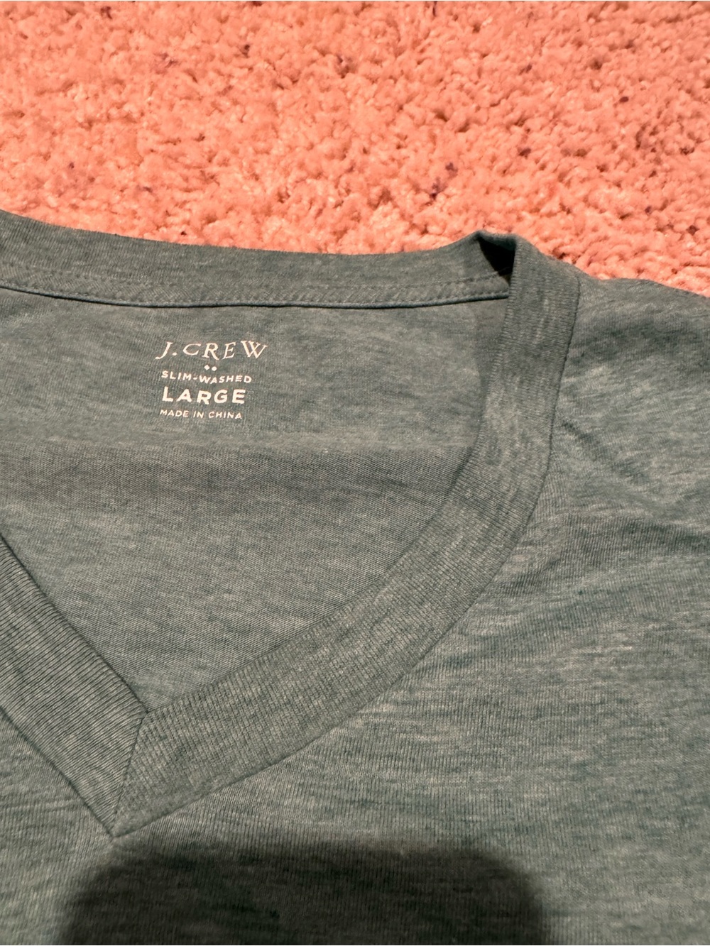 J. Crew Heather Teal V-Neck Short Sleeve Tee
